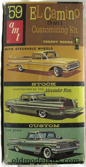 AMT 1/25 1959 El Camino Chevrolet 3 in 1 Customizing Kit - Stock / Custom / Racing, 2759-170 plastic model kit